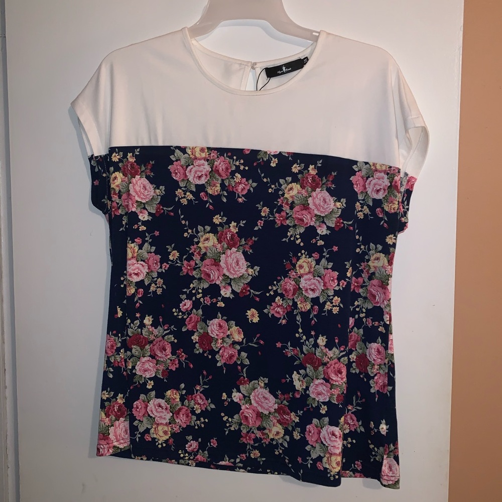 Floral & Cream Top